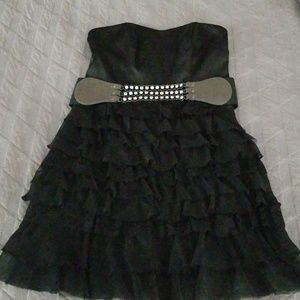 Black ruffle dress